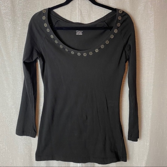 Norma Kamali Black L/S embellished neckline~S - Picture 1 of 6